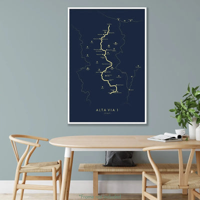 Trail Poster of Alta Via 1 - Blue Mockup