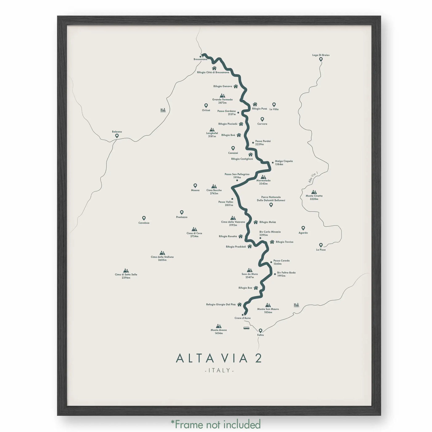 Trail Poster of Alta Via 2 - Beige