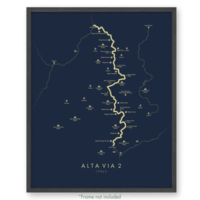 Trail Poster of Alta Via 2 - Blue