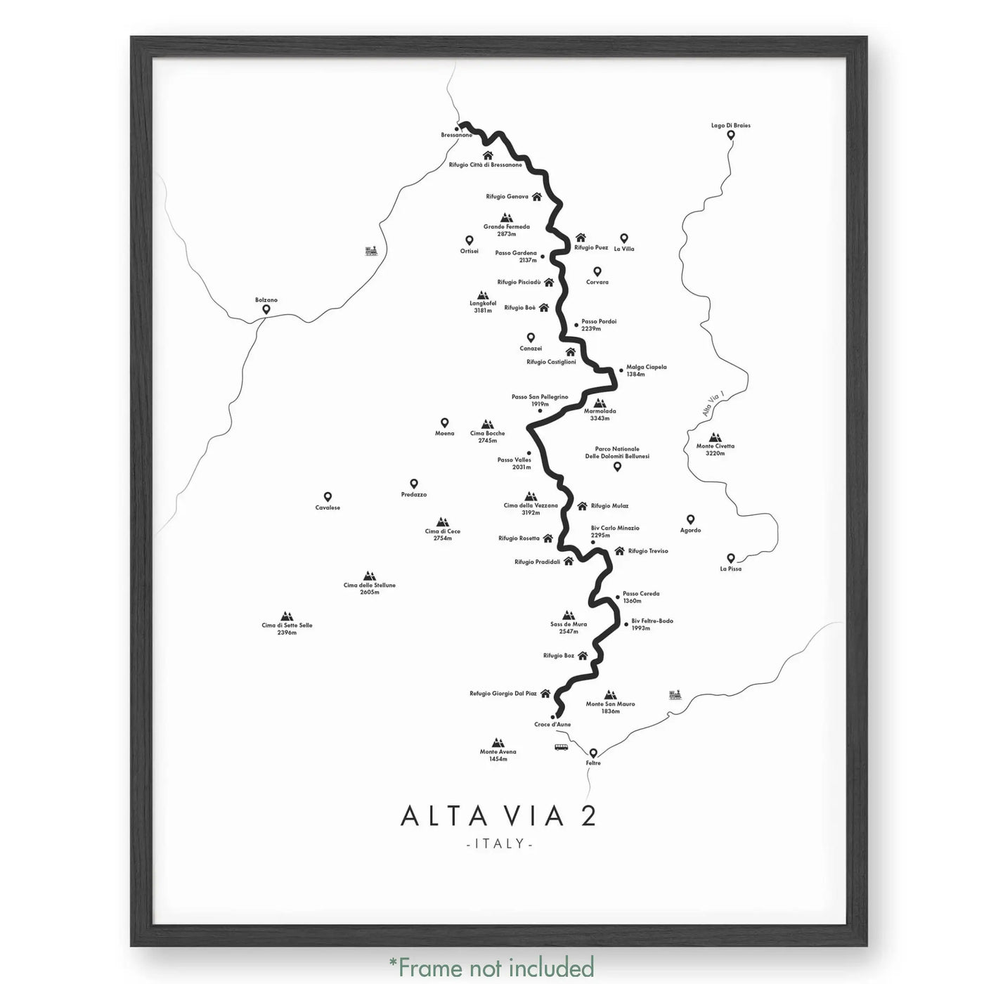 Trail Poster of Alta Via 2 - White