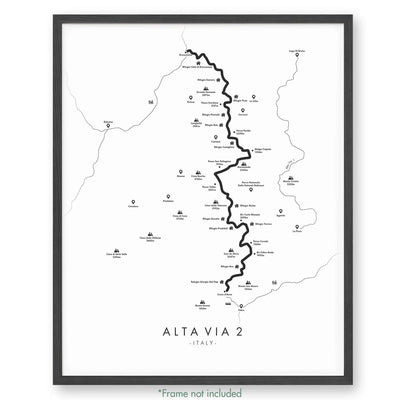 Trail Poster of Alta Via 2 - White