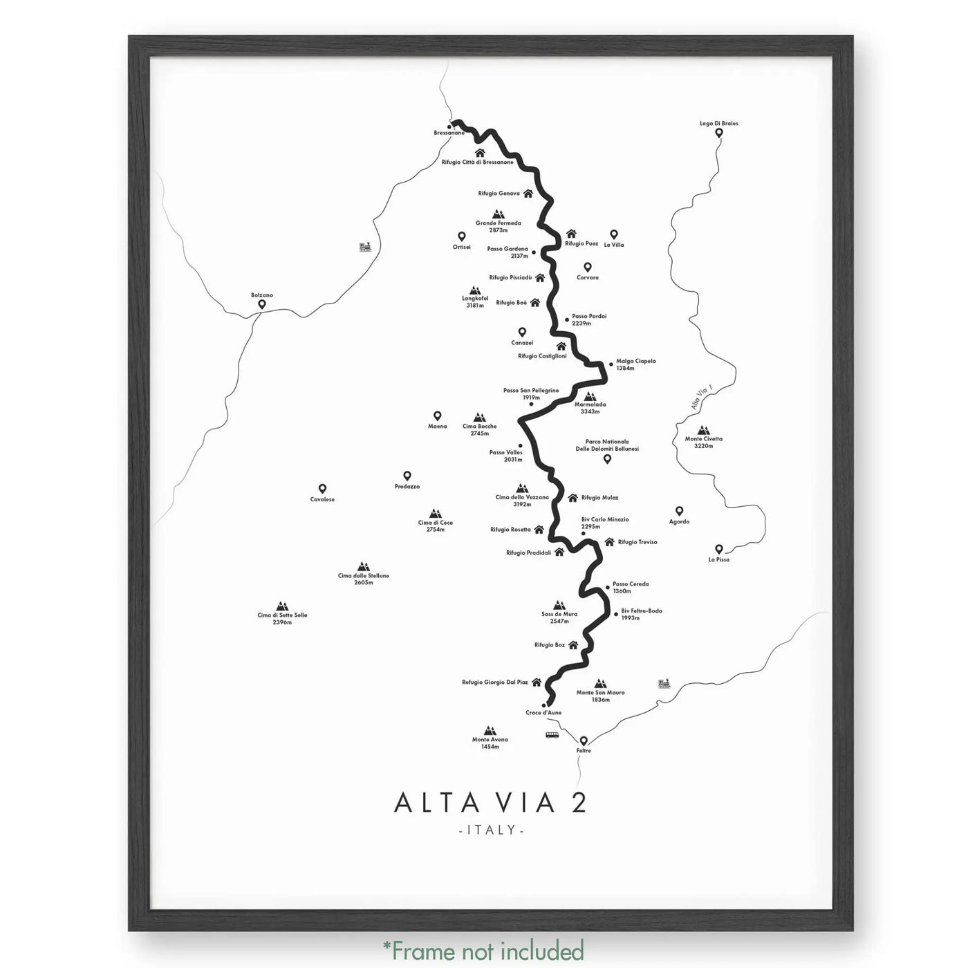 Trail Poster of Alta Via 2 - White