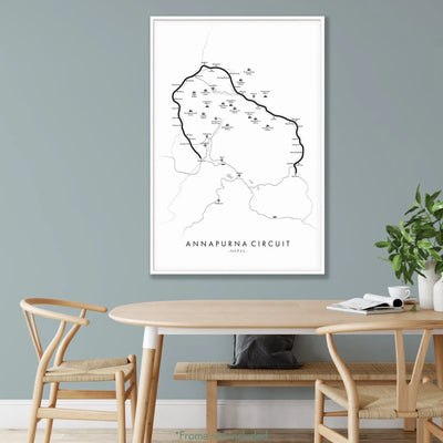 Trail Poster of Annapurna Circuit - White Mockup