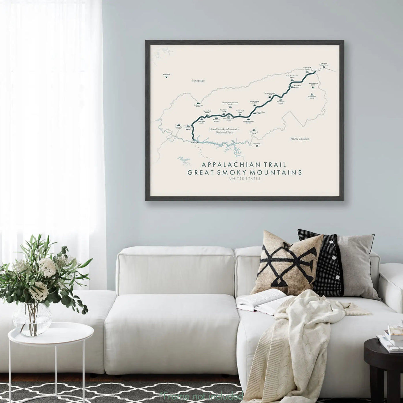 Trail Poster of Appalachian Trail - Great Smoky Mountains - Beige Mockup