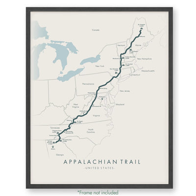 Trail Poster of Appalachian Trail - Beige