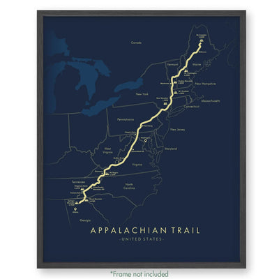 Trail Poster of Appalachian Trail - Blue