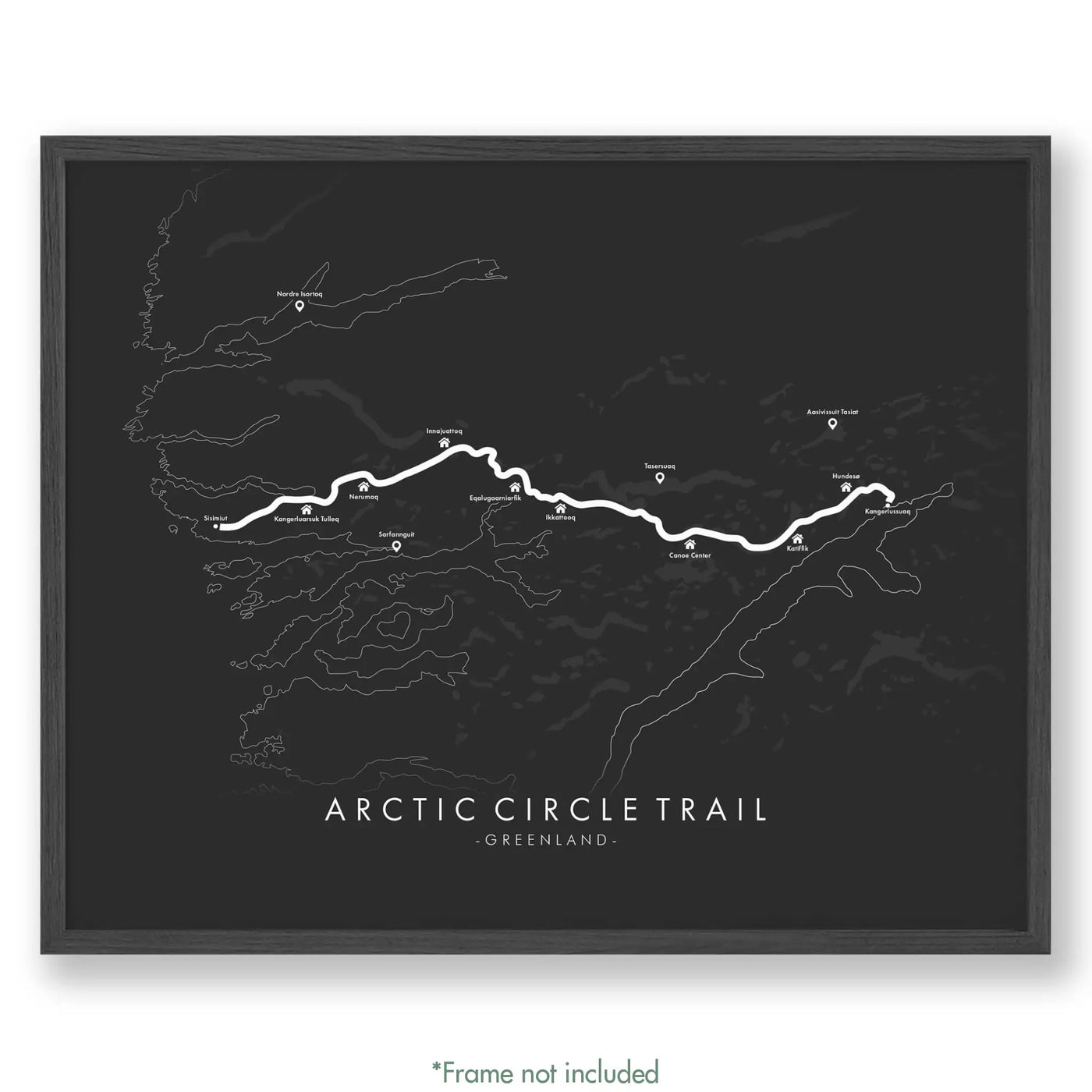 Trail Poster of Arctic Circle Trail - Grey
