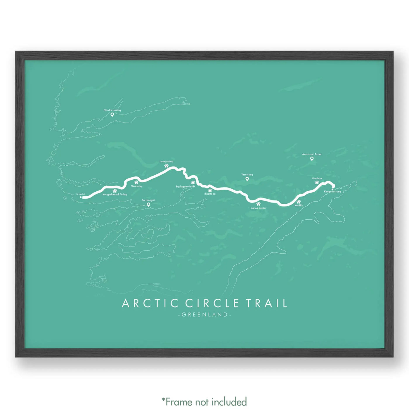 Trail Poster of Arctic Circle Trail - Teal