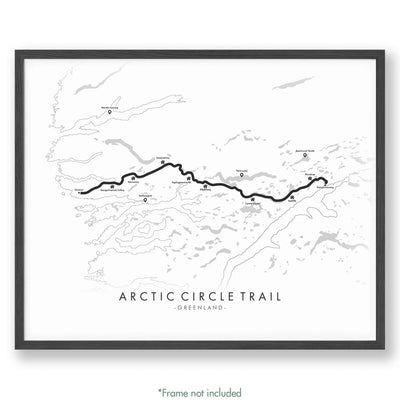 Trail Poster of Arctic Circle Trail - White
