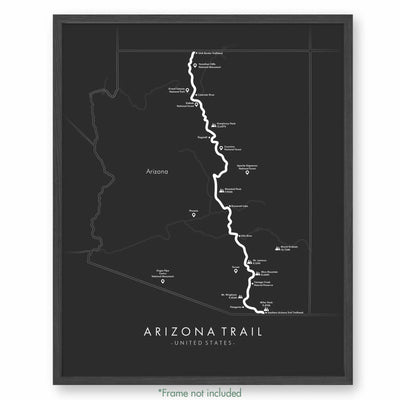 Trail Poster of Arizona Trail - Grey