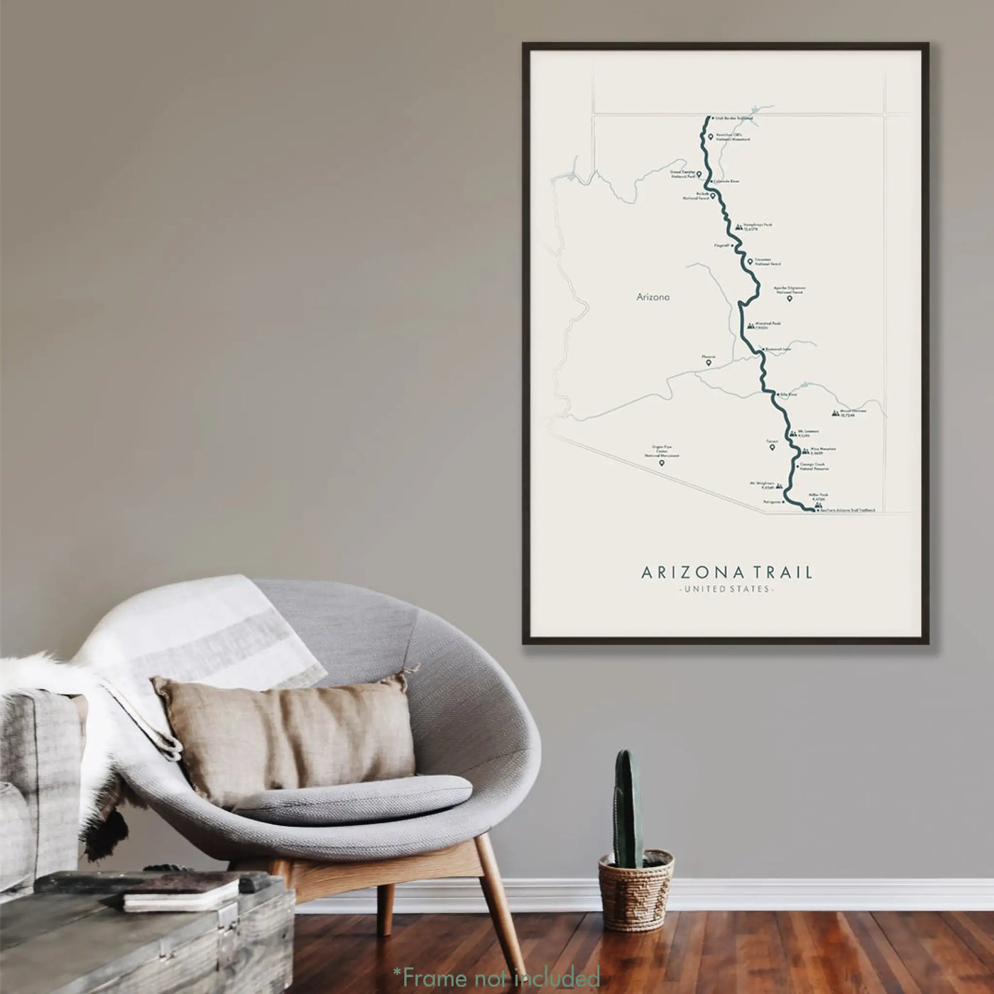 Trail Poster of Arizona Trail - Beige Mockup