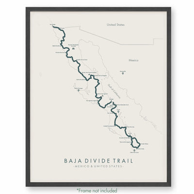 Trail Poster of Baja Divide Trail - Beige