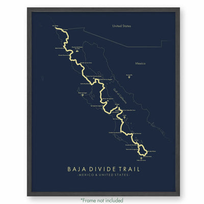 Trail Poster of Baja Divide Trail - Blue