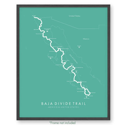 Trail Poster of Baja Divide Trail - Teal