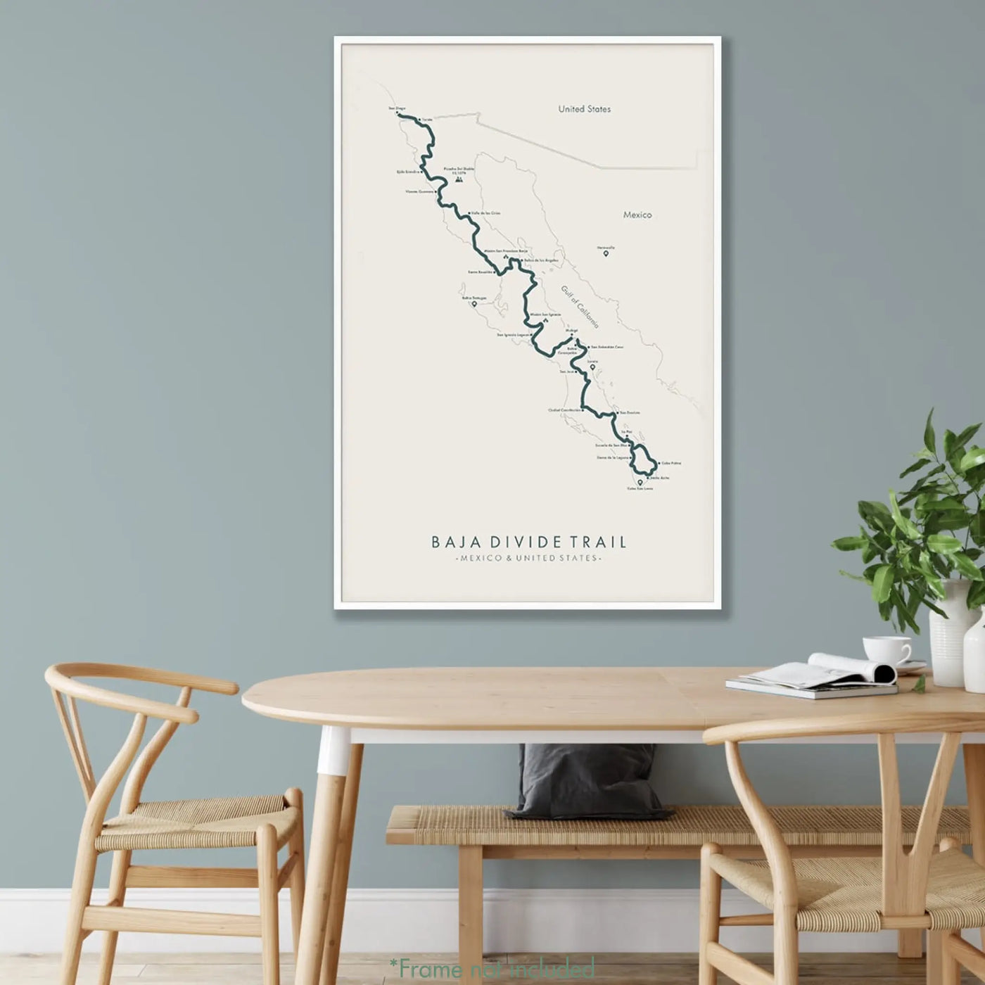 Trail Poster of Baja Divide Trail - Beige Mockup