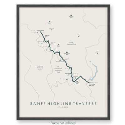 Trail Poster of Banff Highline Traverse - Beige