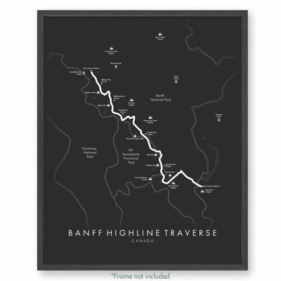 Trail Poster of Banff Highline Traverse - Grey