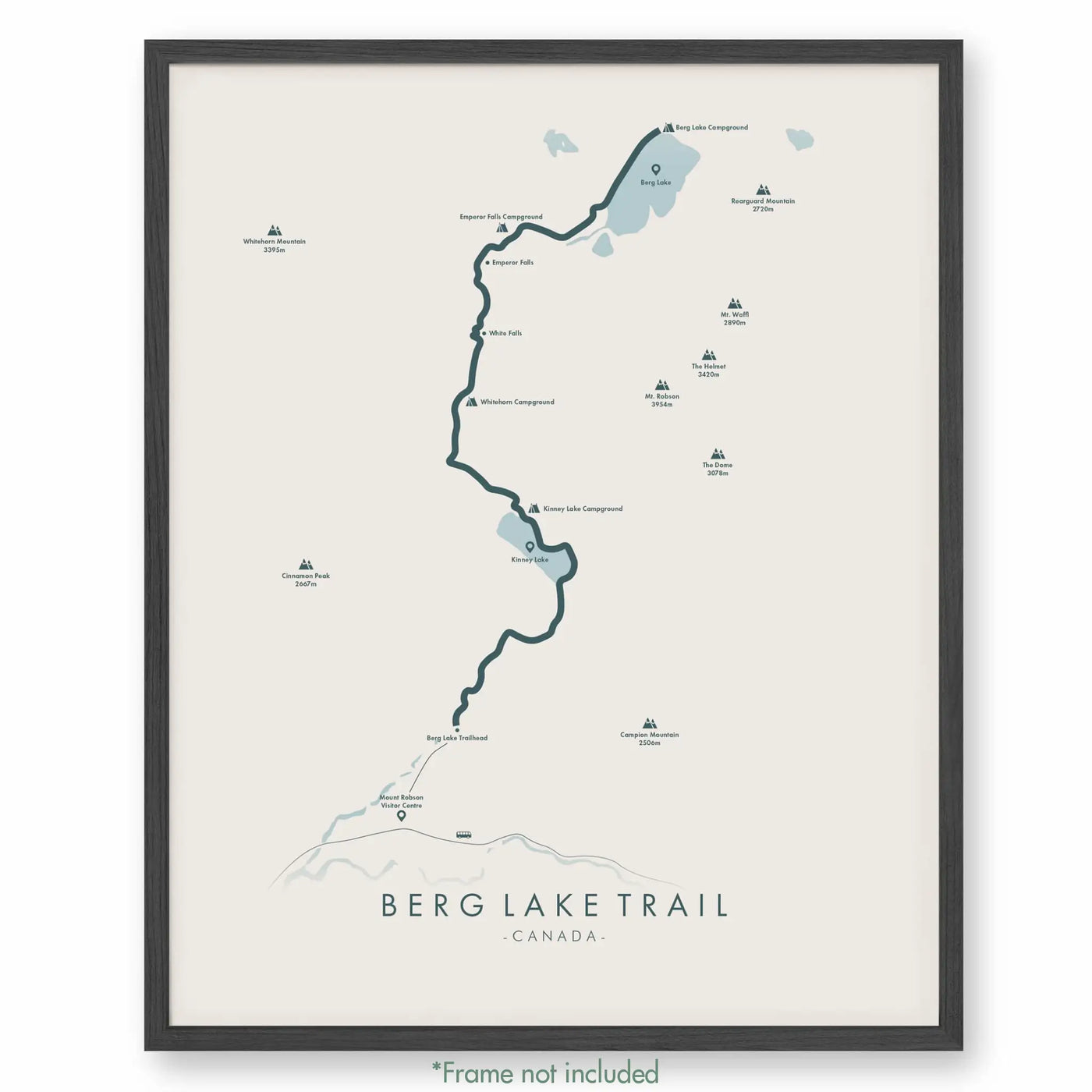Trail Poster of Berg Lake Trail - Beige