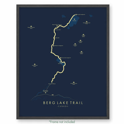 Trail Poster of Berg Lake Trail - Blue