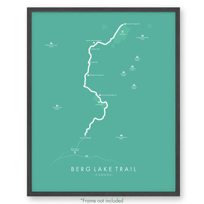 Trail Poster of Berg Lake Trail - Teal