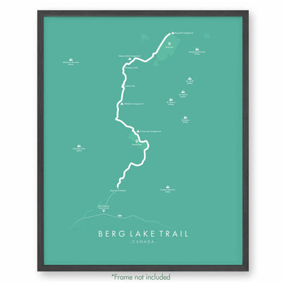 Trail Poster of Berg Lake Trail - Teal