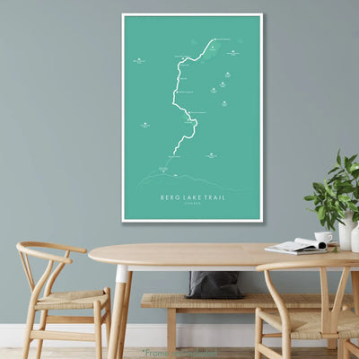 Trail Poster of Berg Lake Trail - Teal Mockup