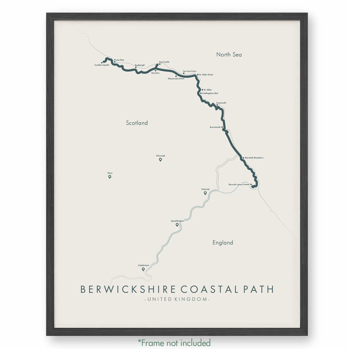 Trail Poster of Berwickshire Coastal Path - Beige