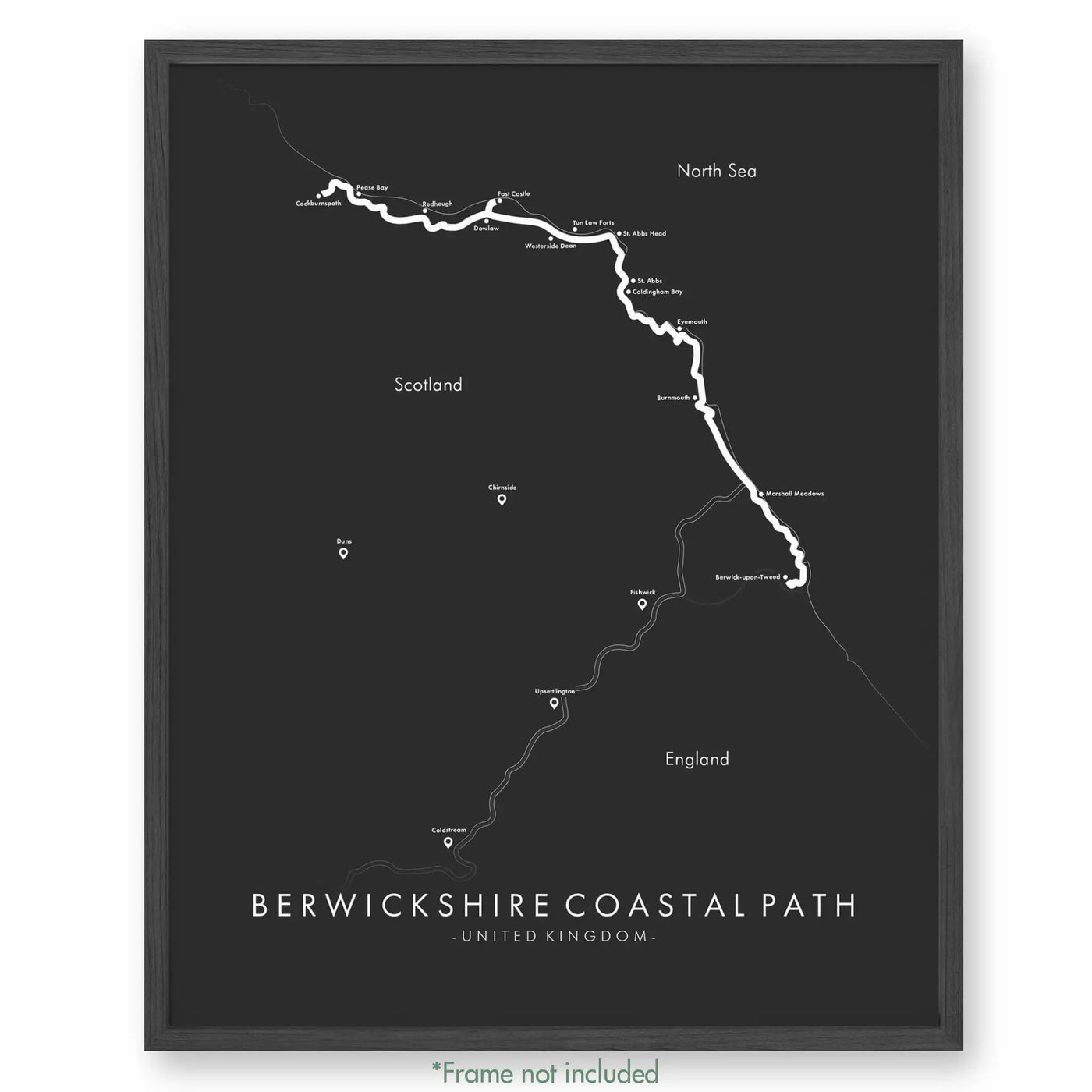 Trail Poster of Berwickshire Coastal Path - Grey