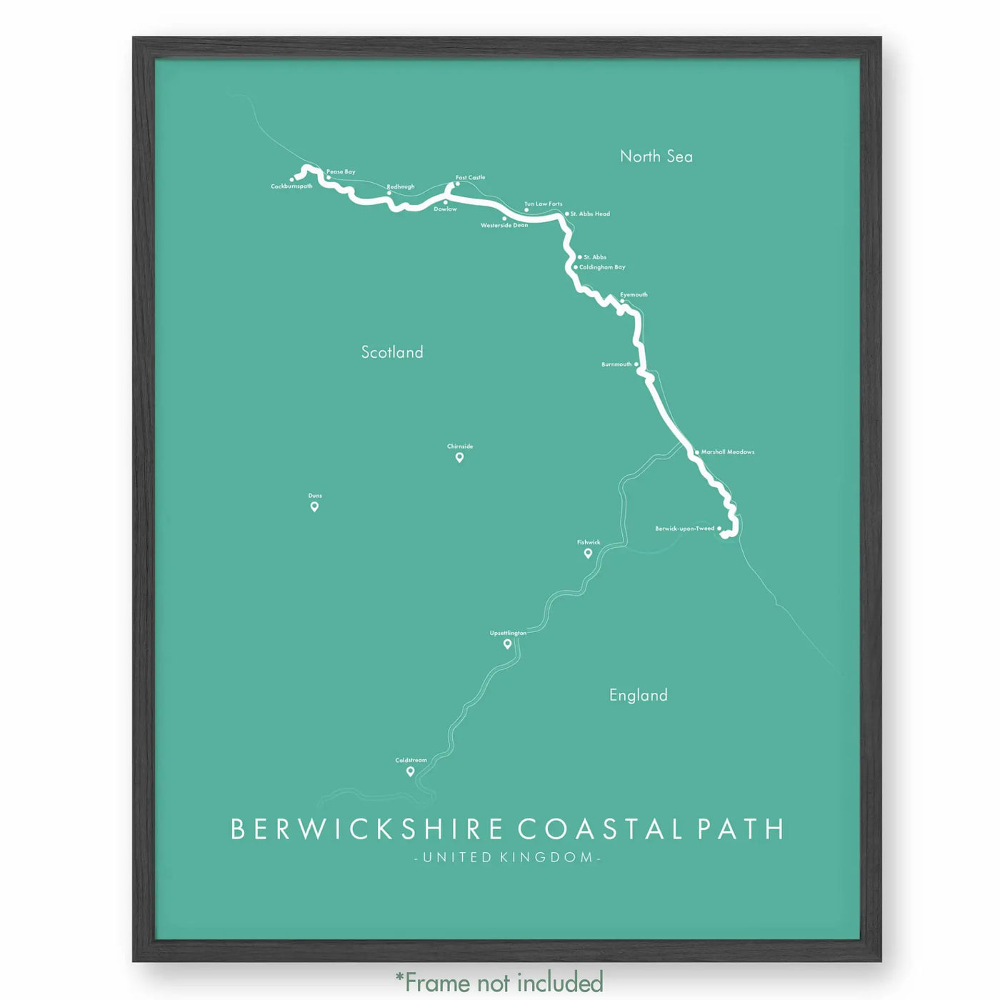 Trail Poster of Berwickshire Coastal Path - Teal