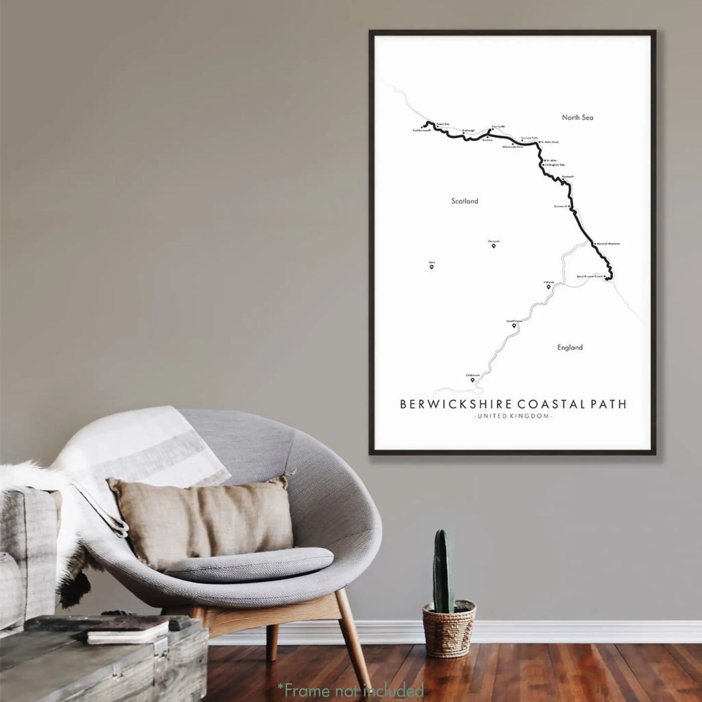 Trail Poster of Berwickshire Coastal Path - White Mockup