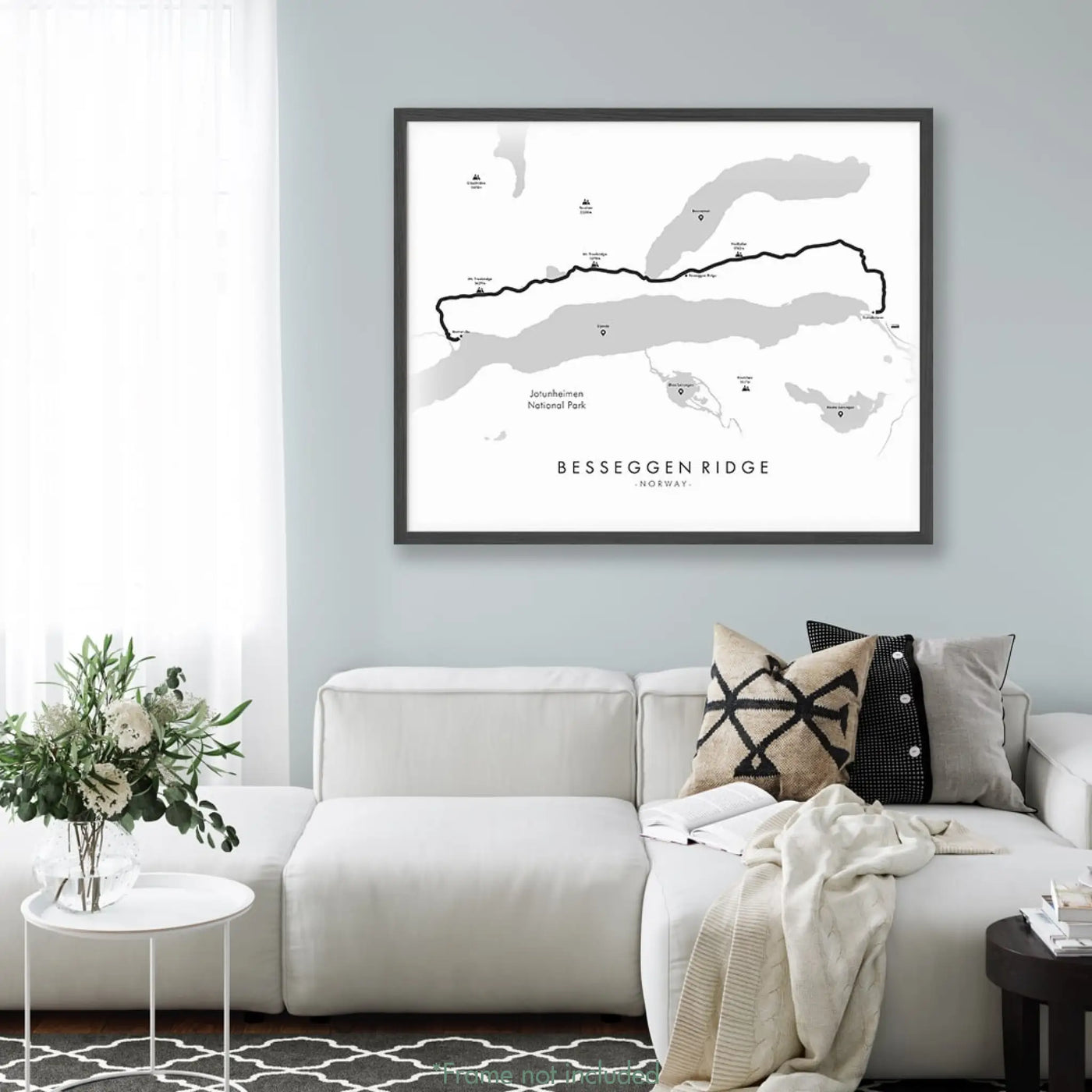 Trail Poster of Besseggen Ridge - White Mockup