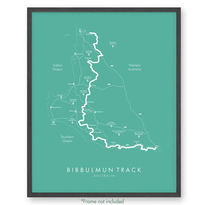 Trail Poster of Bibbulmun Track - Teal