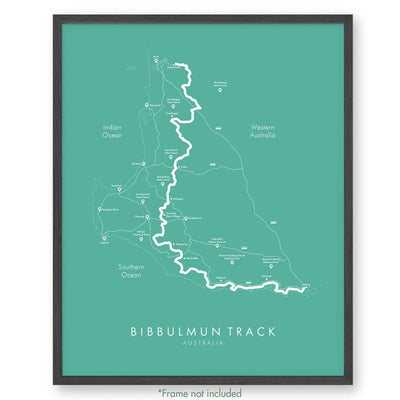 Trail Poster of Bibbulmun Track - Teal