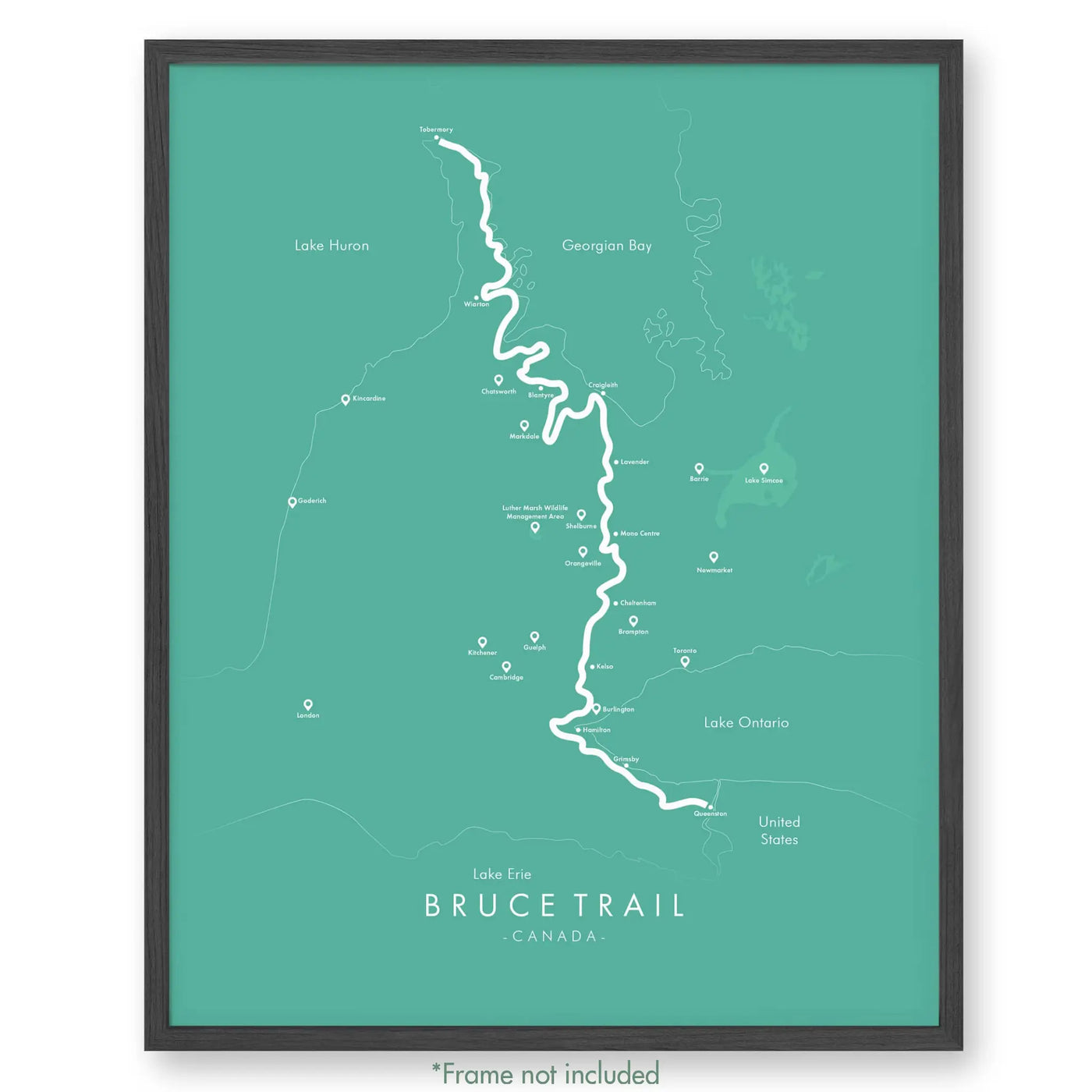 Trail Poster of Bruce Trail - Teal