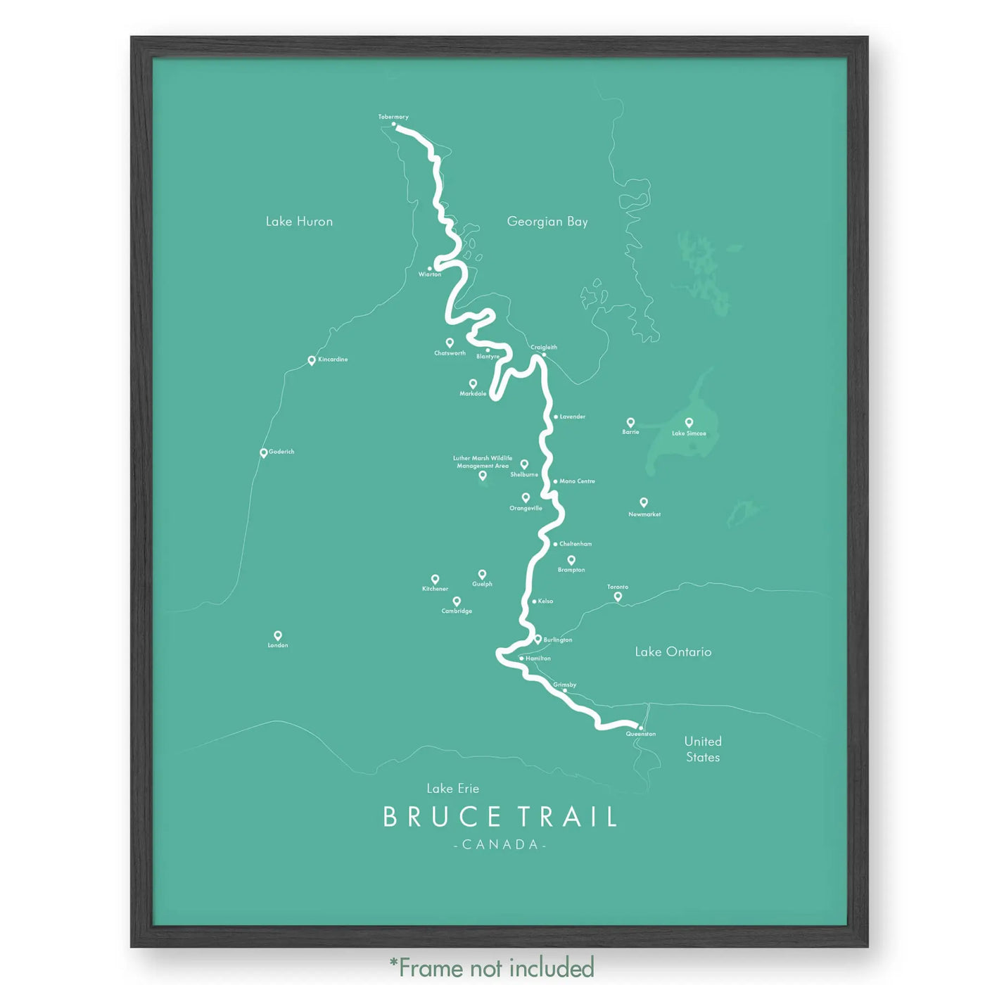 Trail Poster of Bruce Trail - Teal