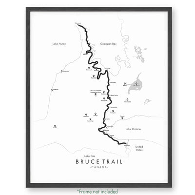 Trail Poster of Bruce Trail - White