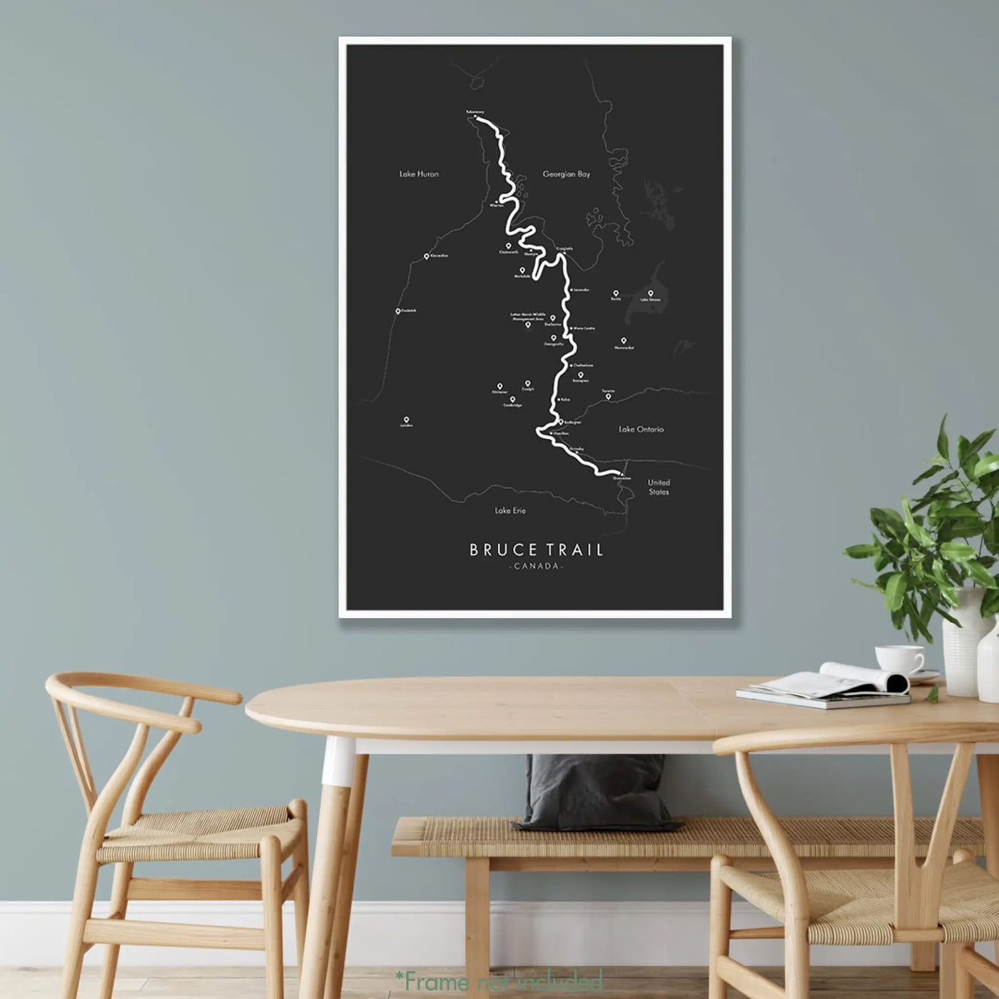 Trail Poster of Bruce Trail - Grey Mockup