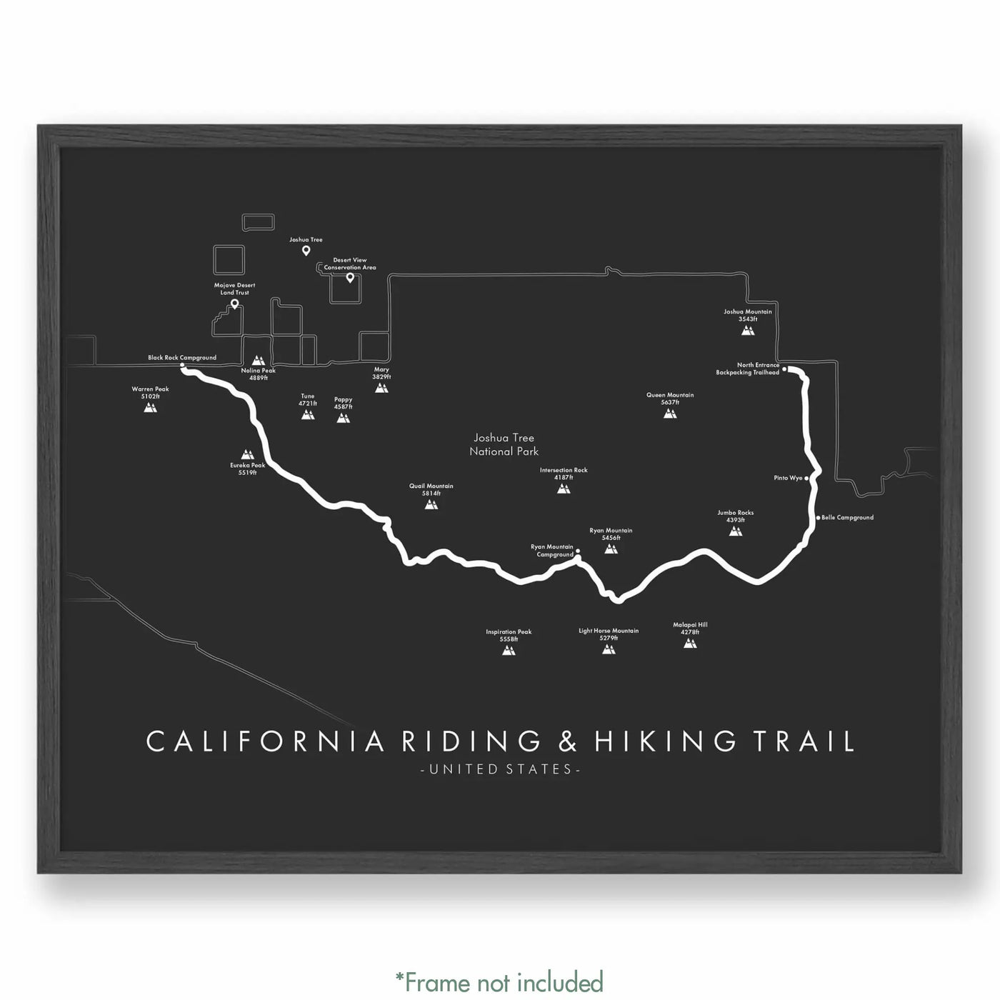 Trail Poster of California Riding & Hiking Trail - Grey