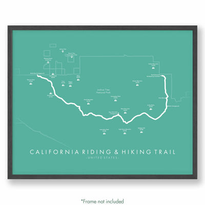 Trail Poster of California Riding & Hiking Trail - Teal