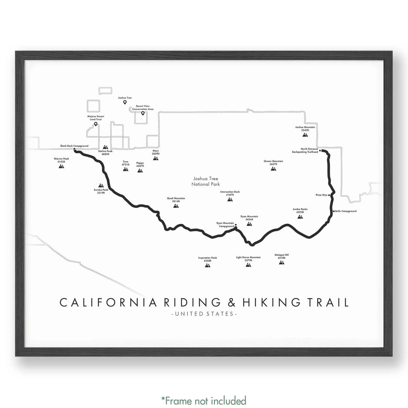Trail Poster of California Riding & Hiking Trail - White