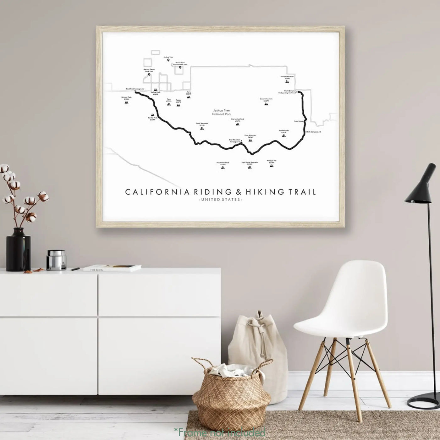 Trail Poster of California Riding & Hiking Trail - White Mockup