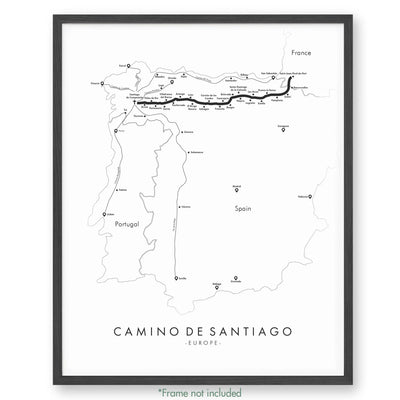 Trail Poster of Camino De Santiago - White