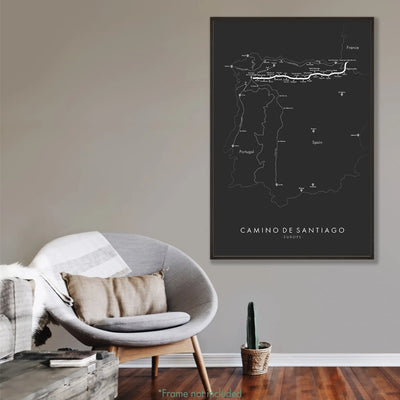 Trail Poster of Camino De Santiago - Grey Mockup