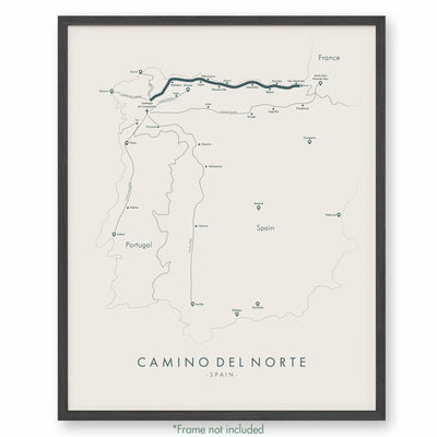 Trail Poster of Camino Del Norte - Beige