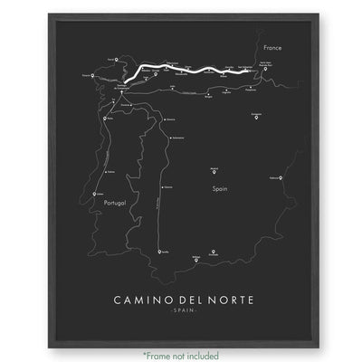 Trail Poster of Camino Del Norte - Grey