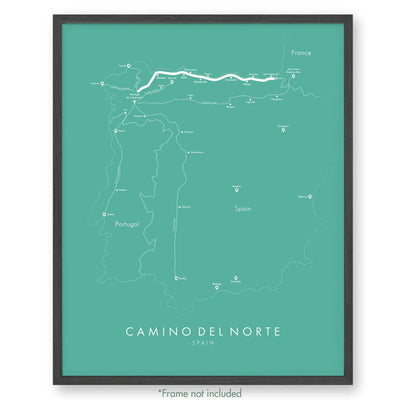 Trail Poster of Camino Del Norte - Teal