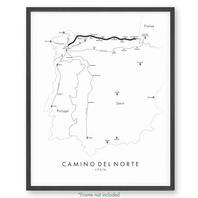 Trail Poster of Camino Del Norte - White