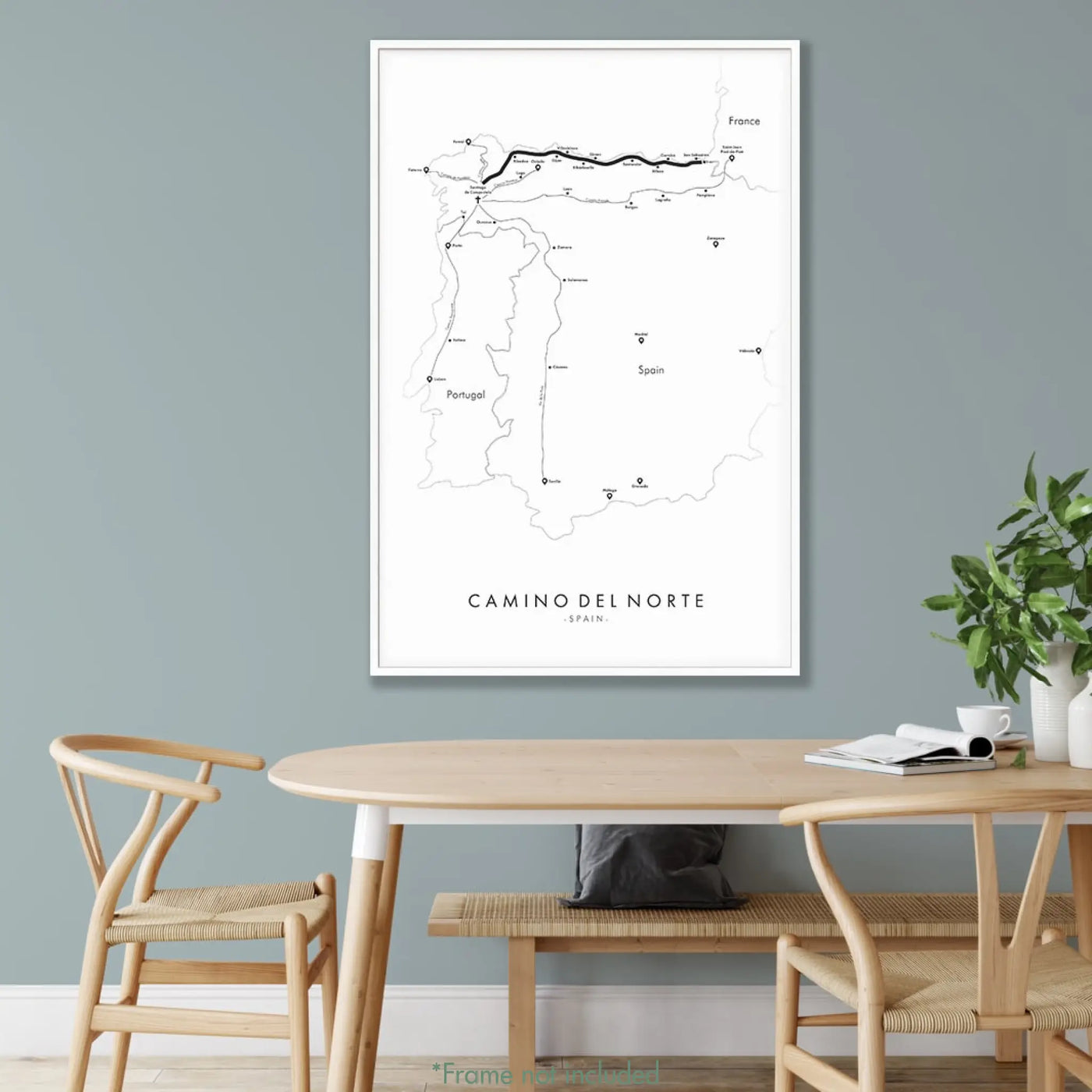 Trail Poster of Camino Del Norte - White Mockup