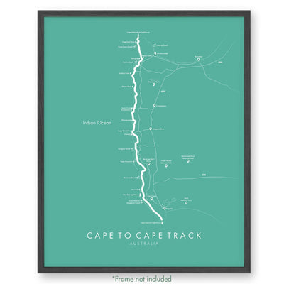 Trail Poster of Cape To Cape - Teal