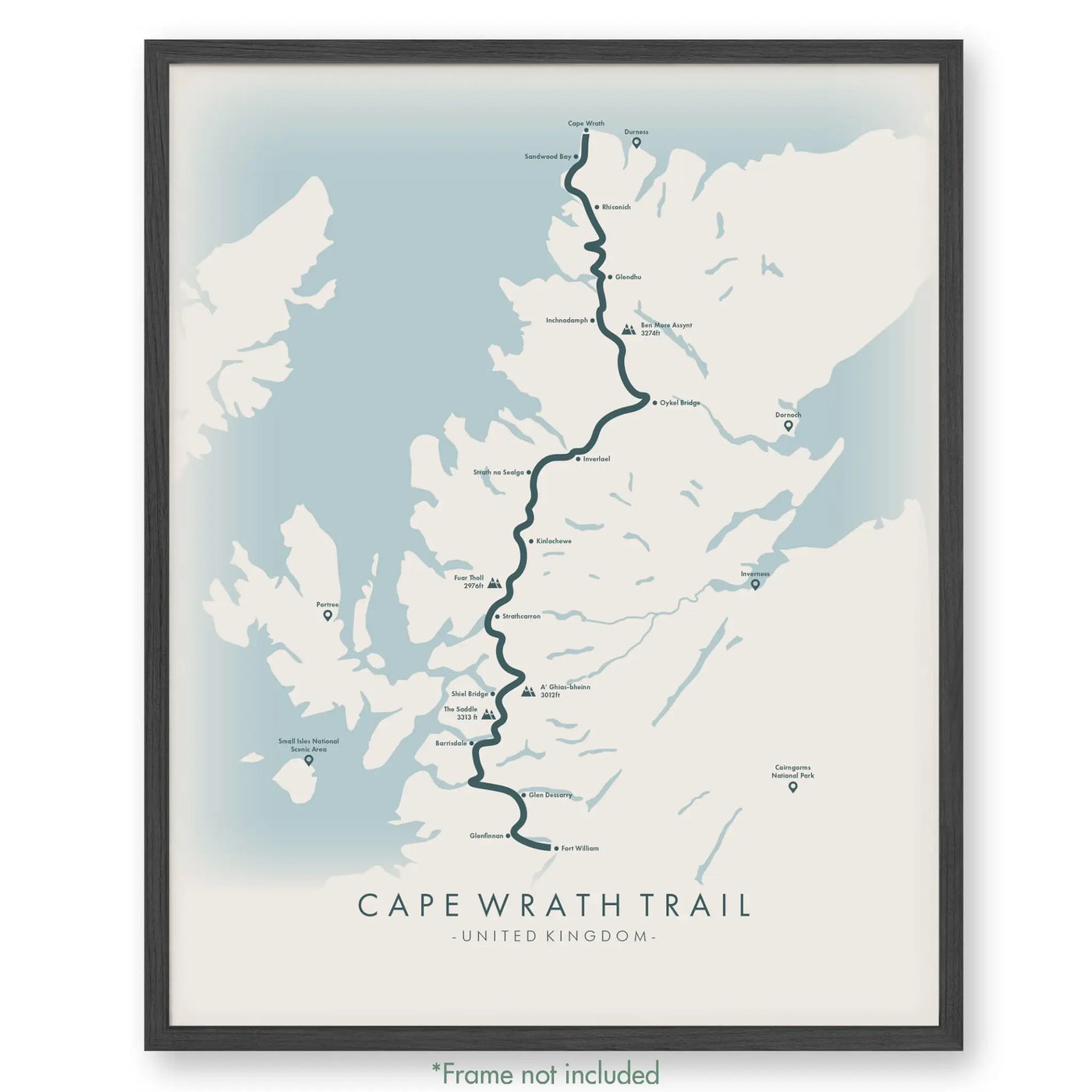 Trail Poster of Cape Wrath Trail - Beige